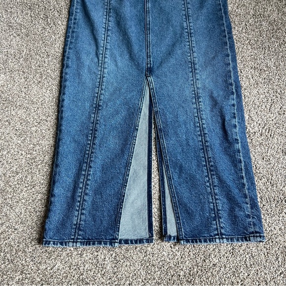 Adriano Goldschmied Daily Blue Maxi Denim Skirt with Front/Back Slits, Size 27 - Picture 8 of 12